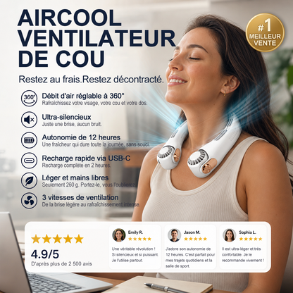VENTE PHARE 2026🥳💨 -50 % !🍃 Ventilateur tour de cou rafraîchissant – Ultra-silencieux, rotation à 360°, 3 vitesses. Rafraîchissement mains libres, longue autonomie. L'indispensable de l'été ! 😎🌬️ (Copy)