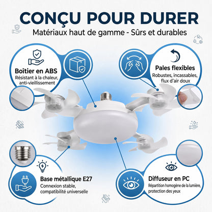 🍃Ventilateur de plafond puissant avec éclairage LED – Restez au frais sans faire tourner la climatisation toute la journée