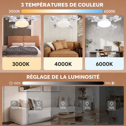 🍃Ventilateur de plafond puissant avec éclairage LED – Restez au frais sans faire tourner la climatisation toute la journée