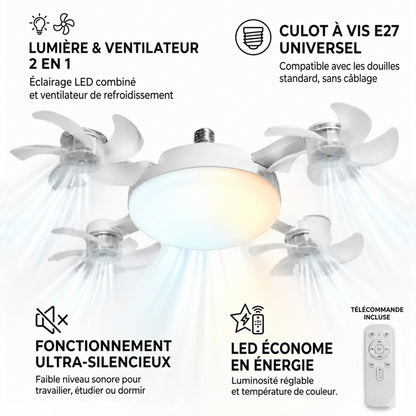 🍃Ventilateur de plafond puissant avec éclairage LED – Restez au frais sans faire tourner la climatisation toute la journée